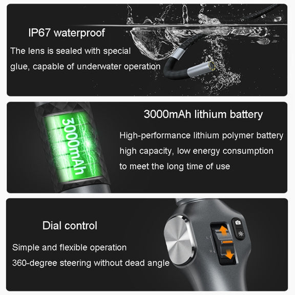 TESLONG TD500 8.5mm Lens HD 5 Inch Large Screen 360 Degree Dual Steering Borescope Industrial Components Overhaul