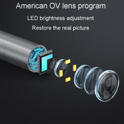 TESLONG TD500 8.5mm Lens HD 5 Inch Large Screen 360 Degree Dual Steering Borescope Industrial Components Overhaul