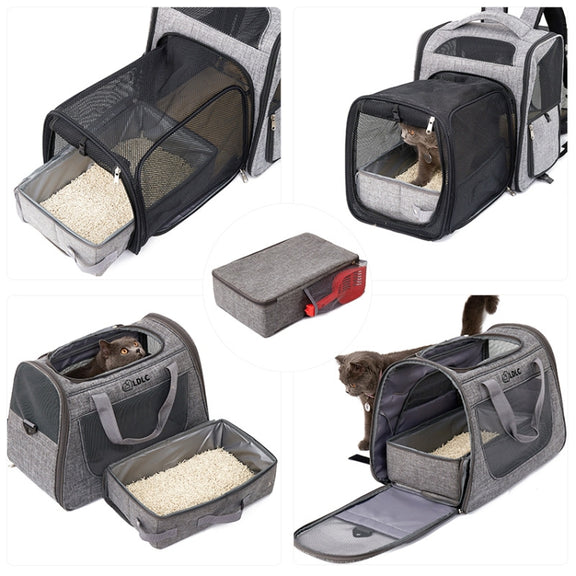 35x45cm Foldable Oxford Cloth Portable Cat Litter Box Pet Bag
