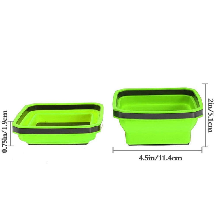 Square Silicone Foldable Magnetic Parts Tray For Small Parts And Tools(Blue)