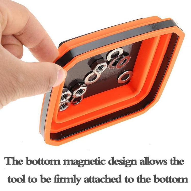 Square Silicone Foldable Magnetic Parts Tray For Small Parts And Tools(Blue)
