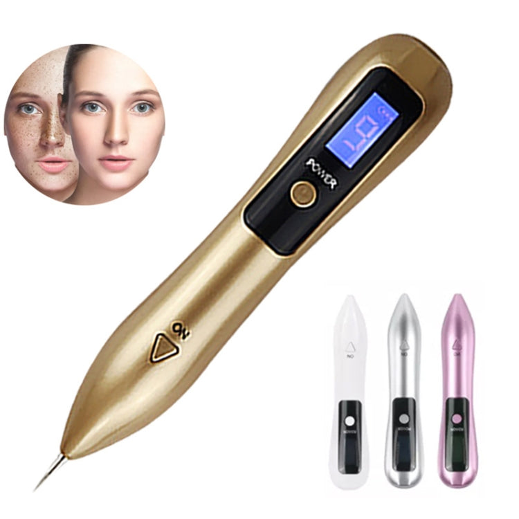 9 Gears Mole Spotting Pen LCD Home Laser Mole Spot Sweeping Beauty Instrument Without Shoot Light(Rose Gold)