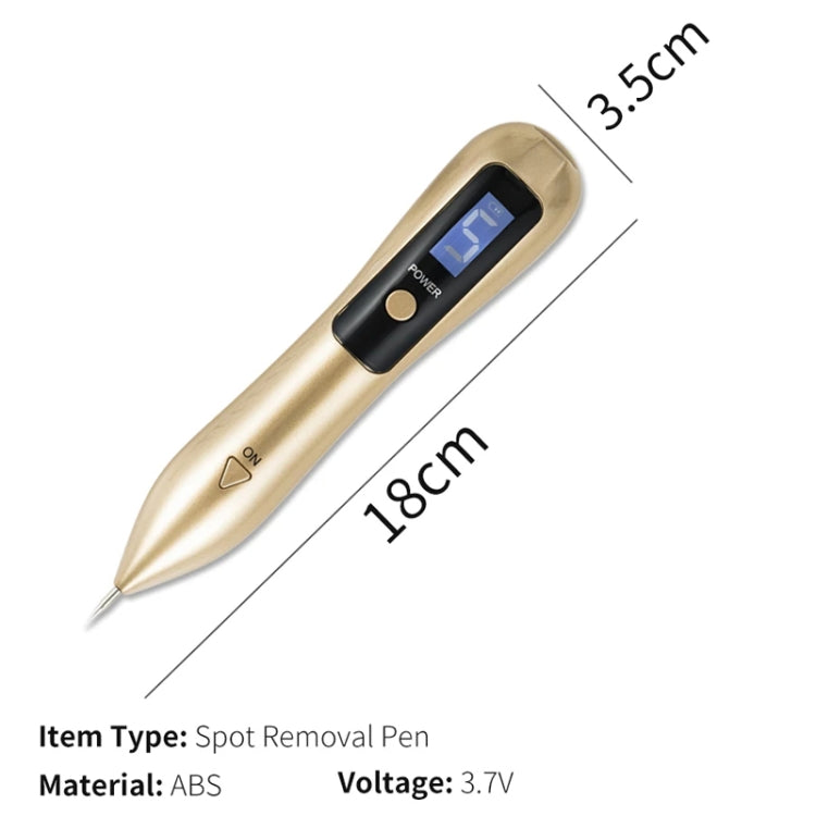 9 Gears Mole Spotting Pen LCD Home Laser Mole Spot Sweeping Beauty Instrument Without Shoot Light(Gold)