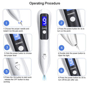 9 Gears Mole Spotting Pen LCD Home Laser Mole Spot Sweeping Beauty Instrument With Shot Light(Rose Gold)