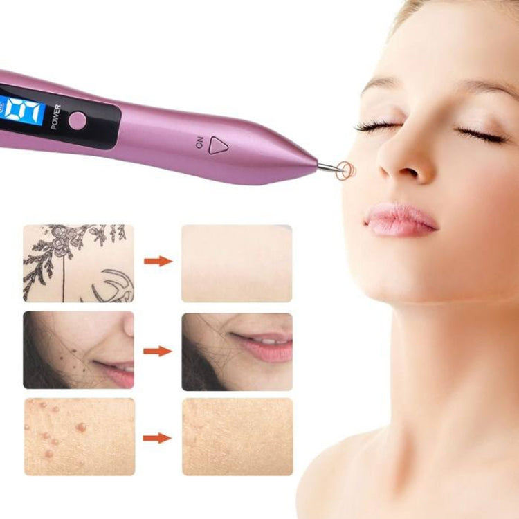 9 Gears Mole Spotting Pen LCD Home Laser Mole Spot Sweeping Beauty Instrument Without Shoot Light(White)