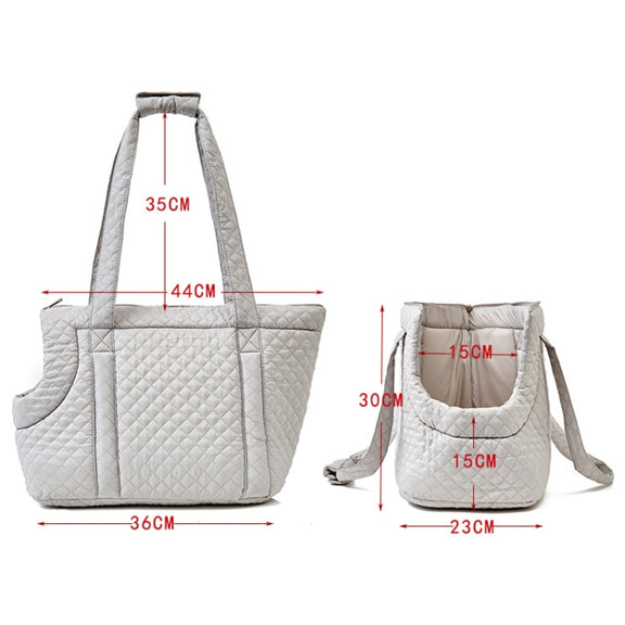 Pet Handbag Autumn And Winter Shoulder Cat Outing Bag, Color: Light Gray