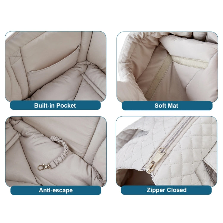 Pet Handbag Autumn And Winter Shoulder Cat Outing Bag, Color: Light Gray