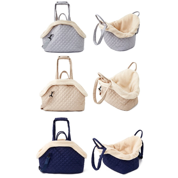 Pet Handbag Autumn And Winter Shoulder Cat Outing Bag, Color: Large Light Gray
