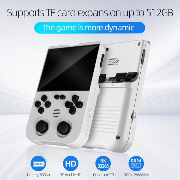 AMPOWN XU10 Handheld Game Console 3.5-Inch IPS Screen Linux System Portable Video Arcade 64G(White)