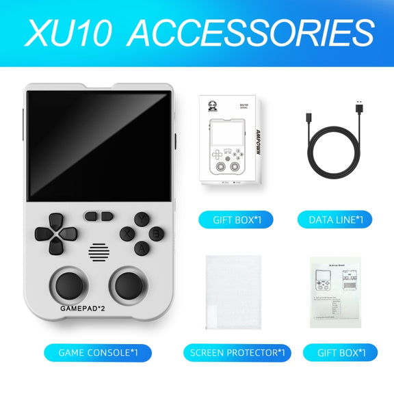 AMPOWN XU10 Handheld Game Console 3.5-Inch IPS Screen Linux System Portable Video Arcade 256G(Purple)