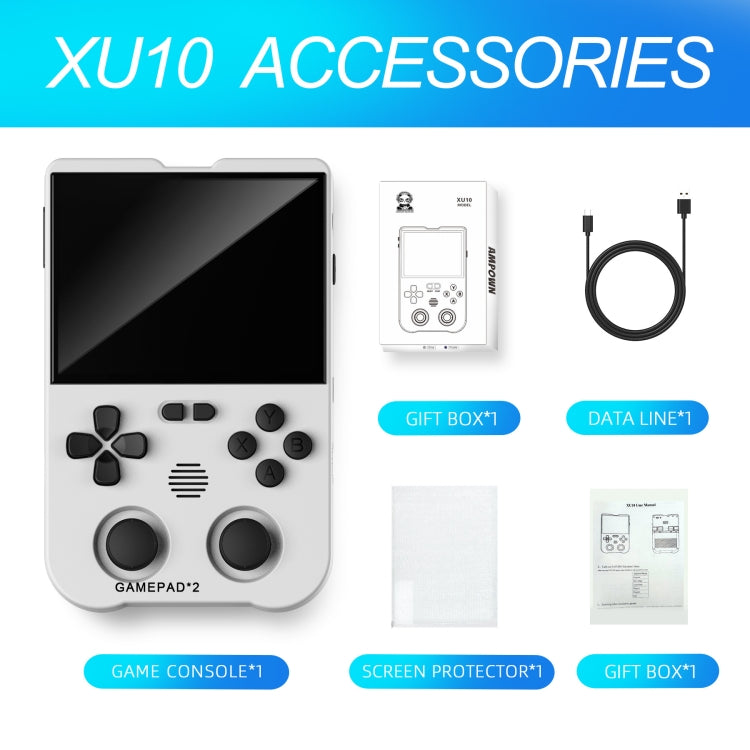 AMPOWN XU10 Handheld Game Console 3.5-Inch IPS Screen Linux System Portable Video Arcade 256G(Purple)