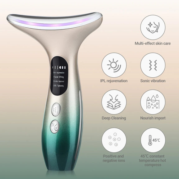 HY38 EMS Micro-Current Constant Temperature Neck Beauty Instrument Facial Introduction Device(Black)