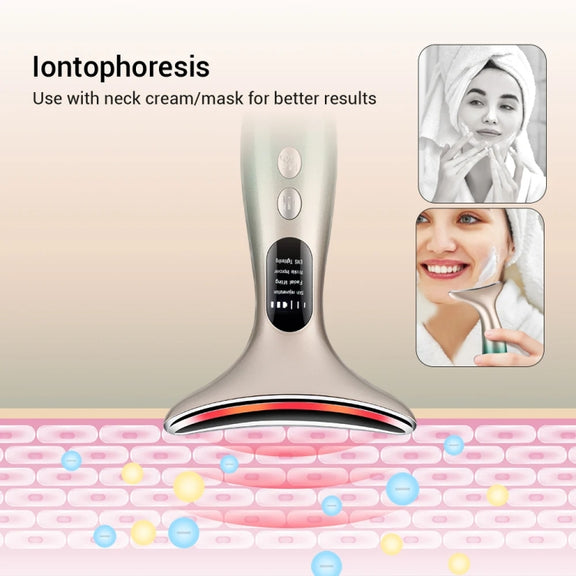 HY38 EMS Micro-Current Constant Temperature Neck Beauty Instrument Facial Introduction Device(Black)