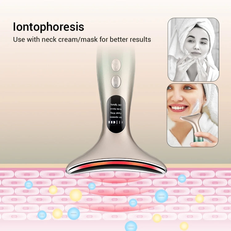 HY38 EMS Micro-Current Constant Temperature Neck Beauty Instrument Facial Introduction Device(White)