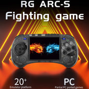ANBERNIC RG ARC-S Handheld Game Console 4-Inch IPS Screen Linux System Portable Video Arcade 128G(Transparent Black)