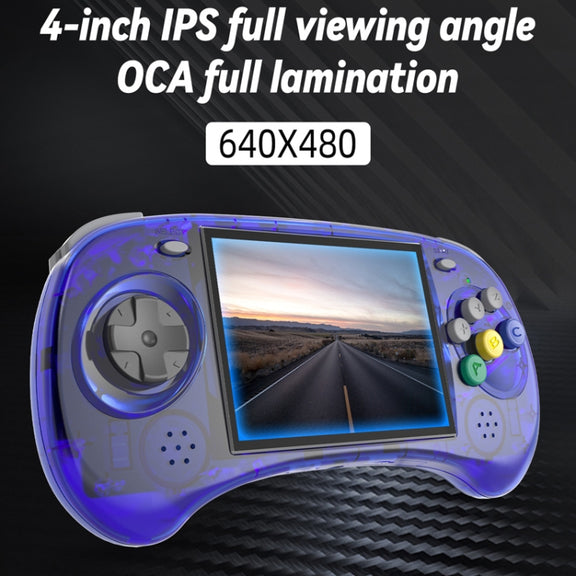 ANBERNIC RG ARC-S Handheld Game Console 4-Inch IPS Screen Linux System Portable Video Arcade 128G(Transparent Black)