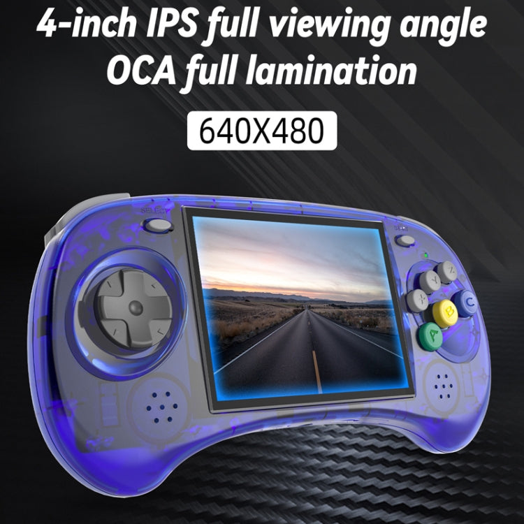 ANBERNIC RG ARC-S Handheld Game Console 4-Inch IPS Screen Linux System Portable Video Arcade 128G(Transparent Black)