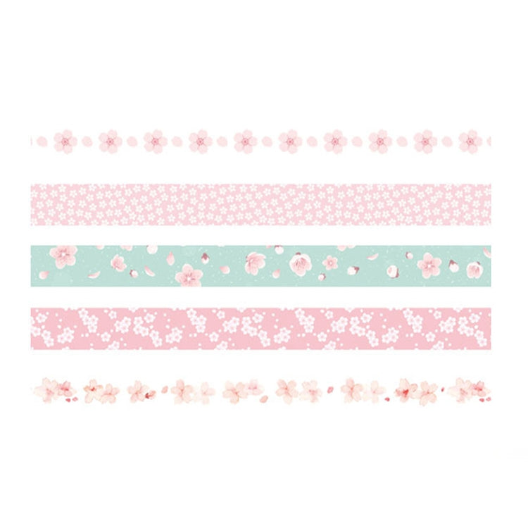 5rolls /Box 3m Washi DIY Decoration Handbook Tape Set, Color: Cherry Dye
