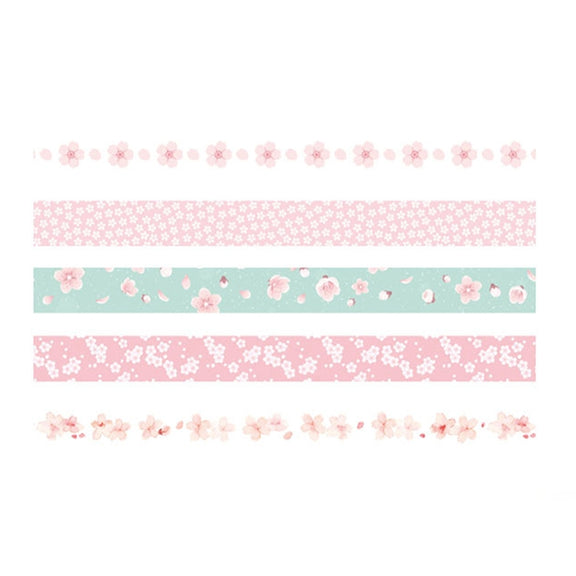 5rolls /Box 3m Washi DIY Decoration Handbook Tape Set, Color: Cherry Dye