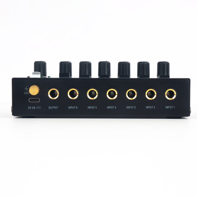 Ultra-Compact Low-Noise 6 Channel Stereo Audio Mixer, US Plug(MIX600)