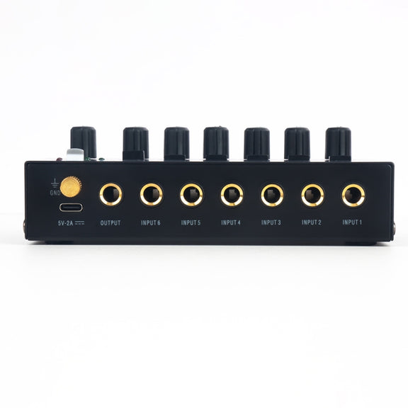 Ultra-Compact Low-Noise 6 Channel Stereo Audio Mixer, US Plug(MIX600)