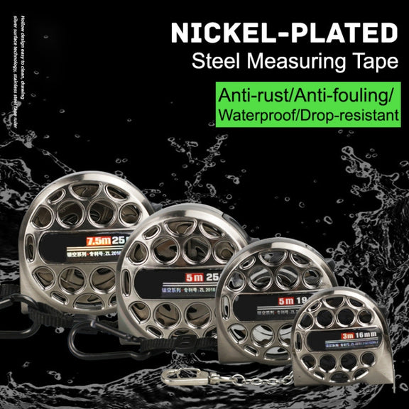 5M 19mm Hollow Steel Tape Measure Water-resistant Rust Prevention Metal Ruler