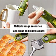3 In 1 U shaped Cup Lid Cleaning Brush Water Bottle Cover Groove Cleaner(Blue)