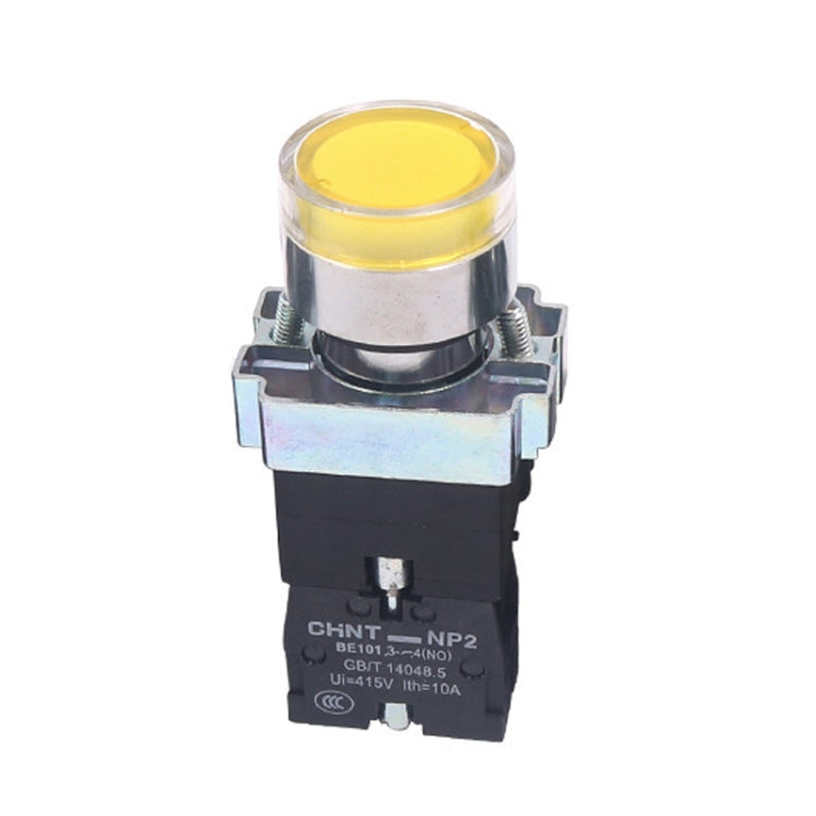 CHINT NP2-BW3563/24V 2 NO Pushbutton Switches With LED Light Silver Alloy Contact Push Button (Yellow)