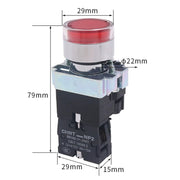CHINT NP2-BW3561/220V 1 NO Pushbutton Switches With LED Light Silver Alloy Contact Push Button (Yellow)