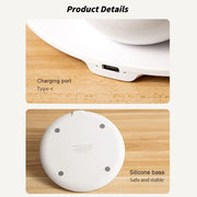 K22T 15W Multifunctional Rotatable Clock Night Light Wireless Fast Charger, Color: White