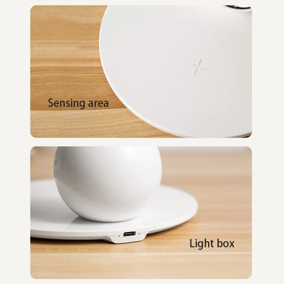 K22T 15W Multifunctional Rotatable Clock Night Light Wireless Fast Charger, Color: White