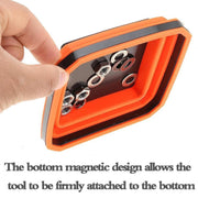 Square Silicone Foldable Magnetic Parts Tray For Small Parts And Tools(Green)