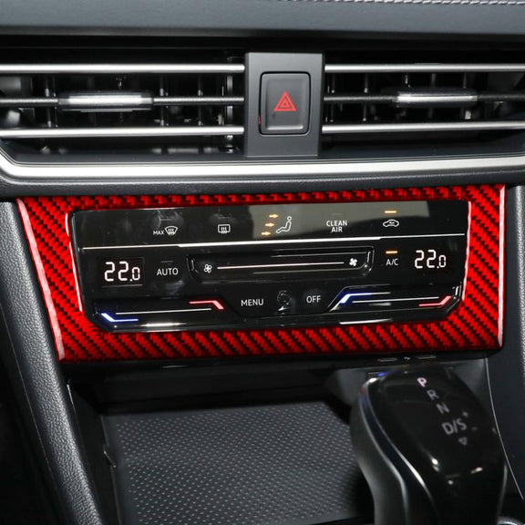 For Volkswagen Sagitar 2019-2023 B Model Left-hand Drive Central Control Air Conditioning Panel Sticker(Black)