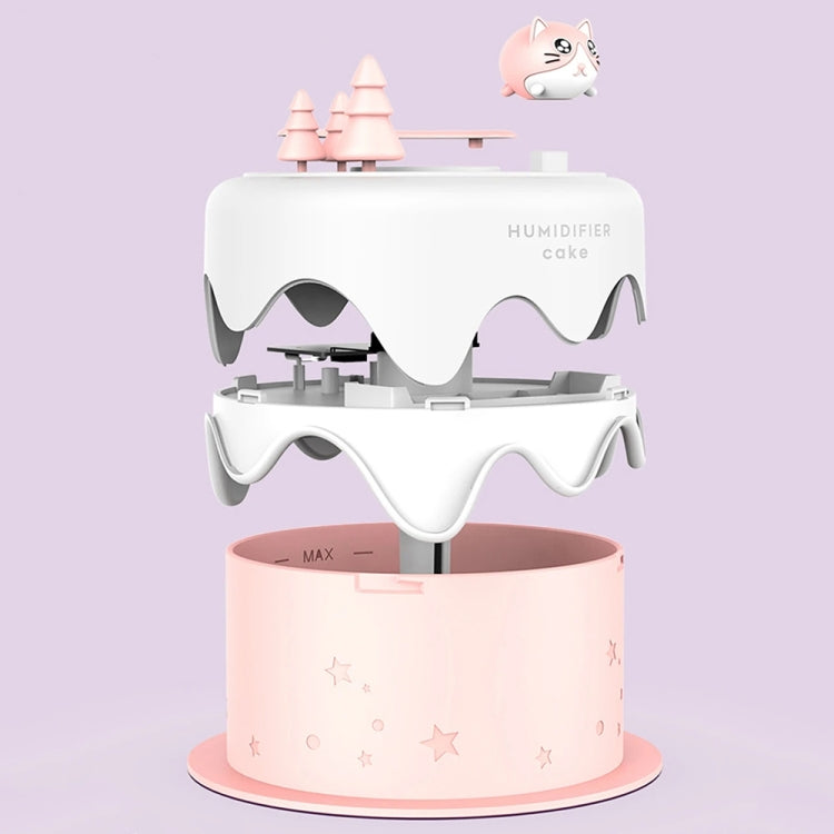 M328 Mini USB Plug-in Desktop Night Light Cartoon Cake Silent Spray Humidifier(Pink)