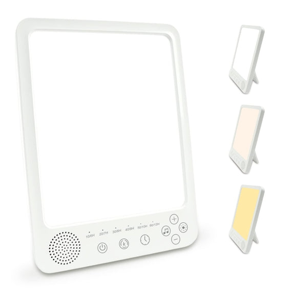 Simulated Sunlight Lamp White Noises Machine SAD Therapy Light With Timer(3 Color Temperature)