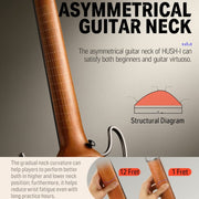 DONNER Smart Headless Silent Guitar Travel Portable Detachable Acoustic Guitar, Style: Mahogany Sunrise Color