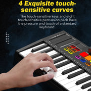 MD02 25 Key USB Keyboard And Drum Pad MIDI Controller Keyboard Piano(Black)