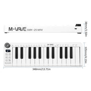 M-VAVE SKM-25MINI Digital Electronic Piano 25 Key Musical Instrument MIDI Keyboard Controller