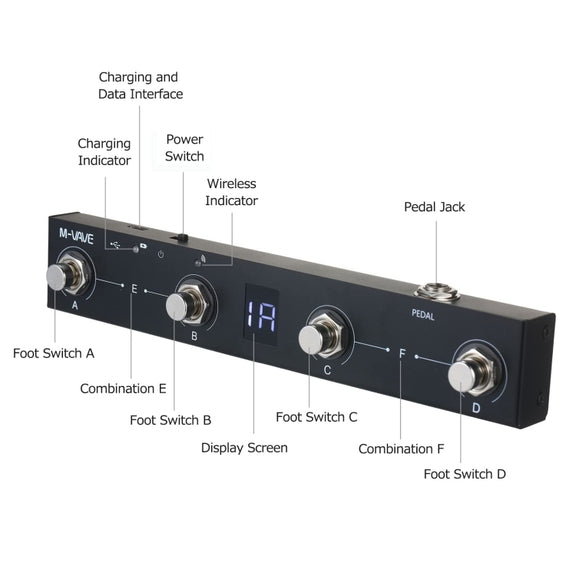 M-VAVE MIDI Bluetooth Controller MIDI Pedal Page Turner Multifunctional Musical Instrument Accessories
