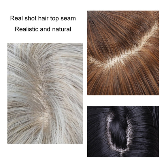 Women Full Bangs Bob Light Breathable Full Head Wig(Black Highlights Blue LC6229-2)