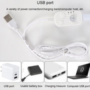 2m LED Body Sensor Flexible Light Strip Smart Sensor USB Light Strip(Warm White)