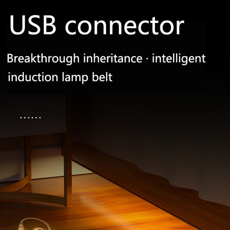 2m LED Body Sensor Flexible Light Strip Smart Sensor USB Light Strip(Warm White)