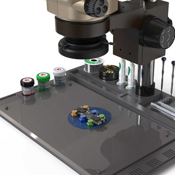 BAKU BA-692  2 In 1 Microscope Maintenance Insulation Pad Aluminum Alloy Silicone Work Mat(Black+Green)