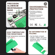 BAKU BA-692  2 In 1 Microscope Maintenance Insulation Pad Aluminum Alloy Silicone Work Mat(Black+Green)