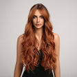 Big Wavy Women with Middle Parted Bangs Gradient Long Curly Hair Chemical Fiber Wig(8160) - free shipping - PMC TechLife - Order now!