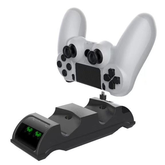 For PS4 Slim / Pro Gamepad Docking Charger Controller Dual Charger With Display Lights(White)