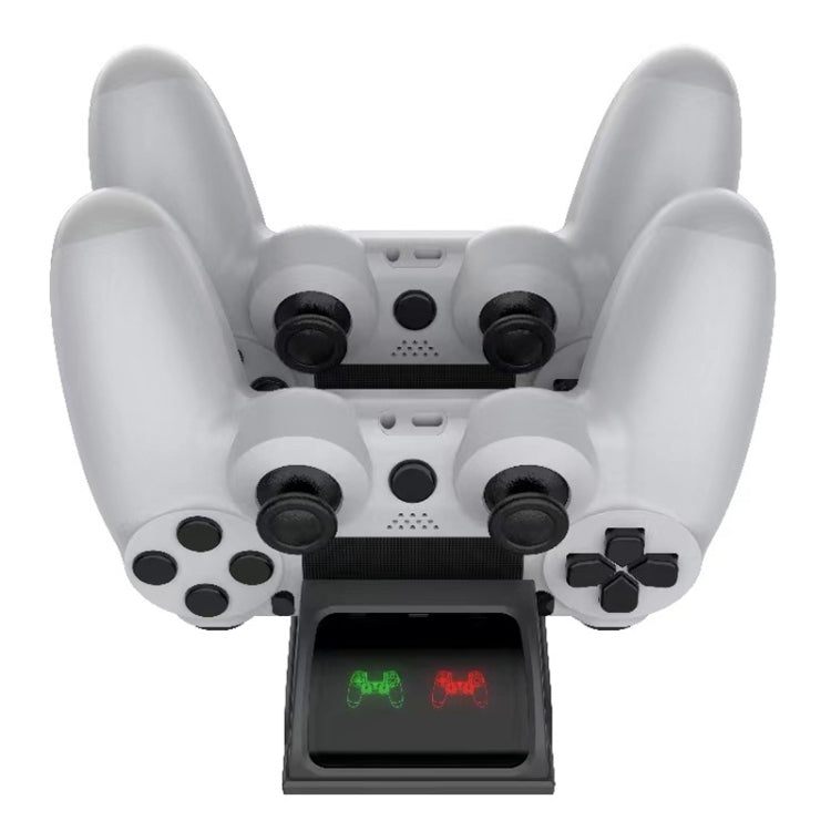 For PS4 Slim / Pro Gamepad Docking Charger Controller Dual Charger With Display Lights(Black)