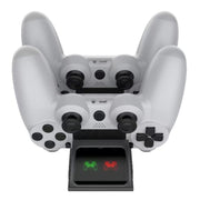 For PS4 Slim / Pro Gamepad Docking Charger Controller Dual Charger With Display Lights(Black)