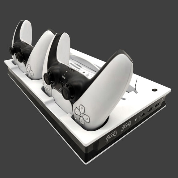 For PS5 Digital / Optical Drive Console Cooling Fan Controller Charging Base With Light Dock Stand(Black)