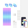 4pcs+3 Corners Bluetooth 12V RGBIC Splicing Wall Light Intelligent Remote Control Indoor Decorative Ambient Lights(UK Plug) - Novelty Lighting by PMC TechLife | Online Shopping South Africa | PMC TechLife | Buy Now Pay Later Mobicred